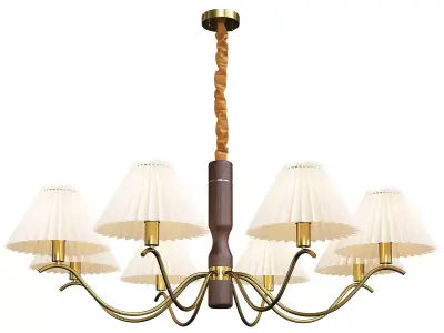 Fabric Copper Pendant Light Low-poly 3D model