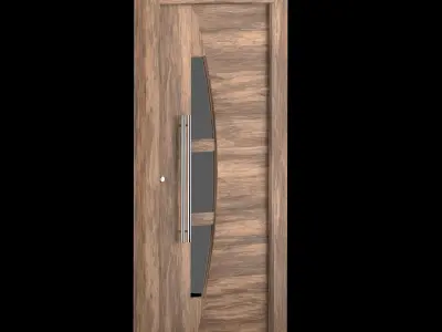 Interior-exterior Wooden Door 3D model 6