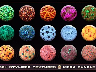 350 Stylized Textures - Mega Bundle 4 Texture