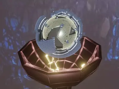 Desing Abstract Lightning Blender Ball  Low-poly 3D model