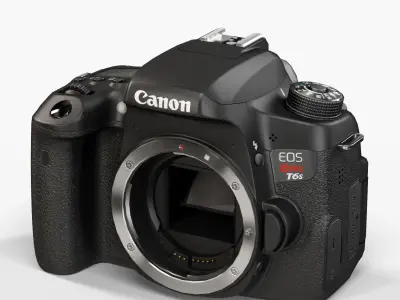 Canon EOS T6s DSLR camera Low-poly 3D model