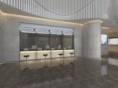 Bank Interior 02 3D model