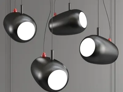 KINGSTON four pendant lights hanging from ceiling 3D model