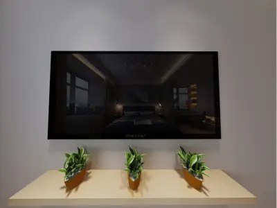 Simple and cozy bedroom Vray 3D modelA07 3D model