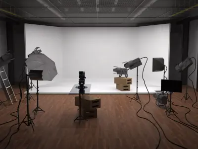 professional studio and light setup 3D model