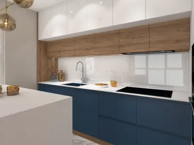 Modern Kitchen Interior Scene VrayforC4D 3D model