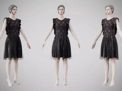 Dress 20 Light Burst Static Low-poly 3D model