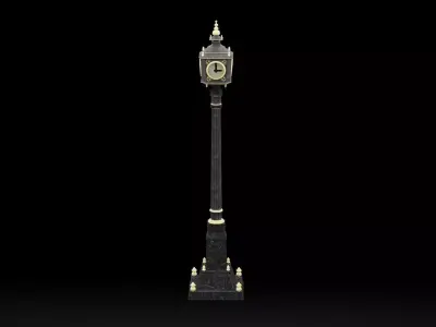 Fancy Street Clock Low-poly 3D model