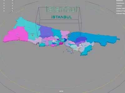 Istanbul  Marmara Region  Turkey map region geography political 3D model