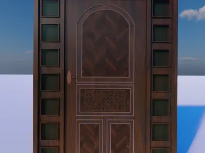 door wooden on sky 3D model