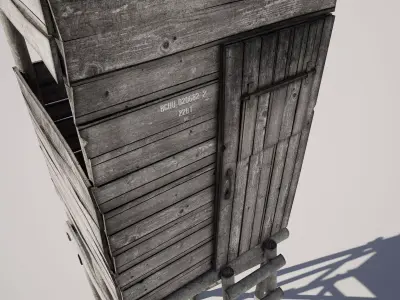 Wooden Hunting Tower Low-poly 3D model