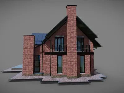 P0021 Residential House Britain Modern 3D model