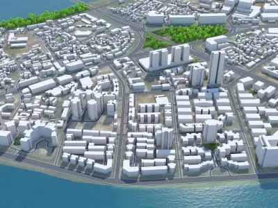 Huizhou Guangdong Province China 80km AI Low-poly 3D model