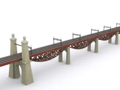 little Hell Gate Bridge Low-poly 3D model