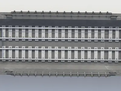 Metro Track and Bridge or Broken Metro track and bridge Low-poly 3D model