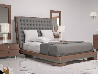 Giorgio sunrise Bed Set with Dressing Mirror 3D model