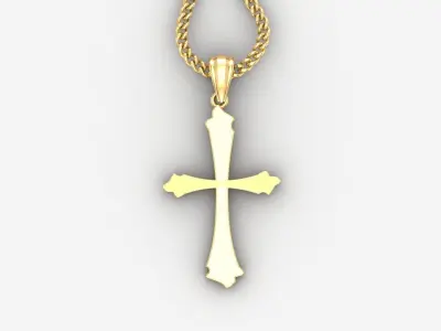Light Gold 18K Cross Pendant 1CP014 3D print model buy