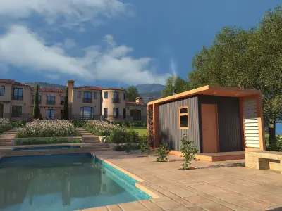 Bathhouse wooden shed 3D model