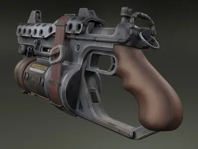 Stylized submachine gun Low-poly 3D model