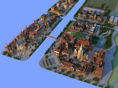 European-Style Residential Community 3D model