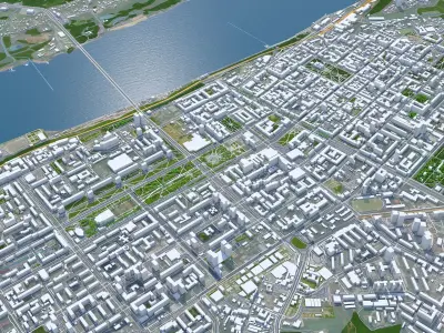 Perm City Russia Low-poly 3D model