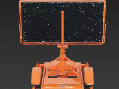 Mobile Traffic LED Arrow Board Trailer 3D Model Low-poly 3D model