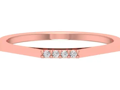 Solitaire Women Light Weight Band Ring 3D print model 21