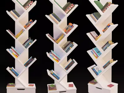 Mini Library  39 books Low-poly 3D model