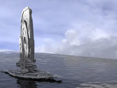Halo Forerunner Inspired Alien Tower 3 3D model