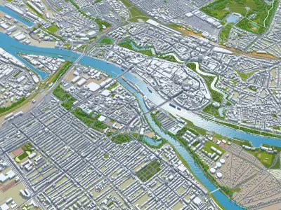 Bremen Downtown Germany Low-poly 3D model