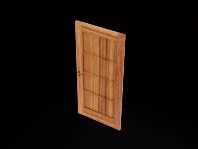 Wooden Door Low-poly 3D model