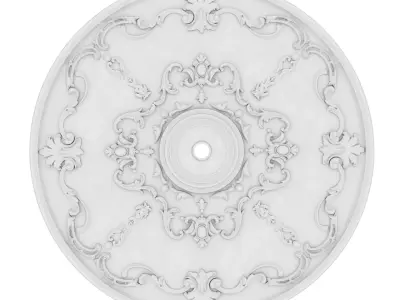 Decorative Ceiling Medallion 01 Low-poly 3D model