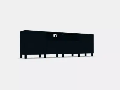 BESTA TV bench with doors and drawers 1 Low-poly 3D model