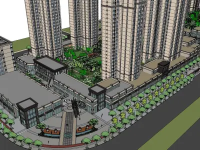 residential city master plan 3D model