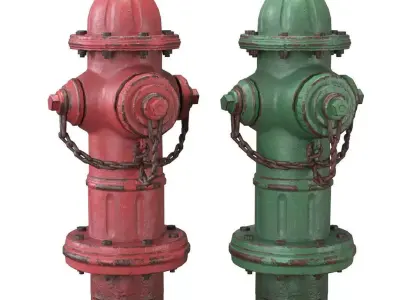 Low Poly Fire Hydrant Free 3D model