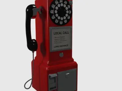 Vintage Dial Pay Phone Low-poly 3D model Low-poly 3D model