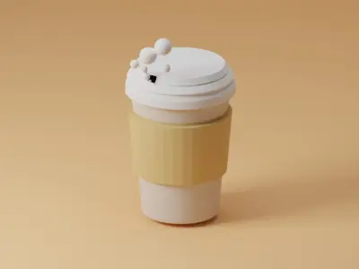 Notebook And Coffee 3D model