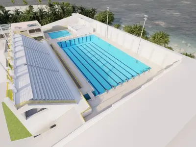 Swimming pool-stadium pool 3D model get