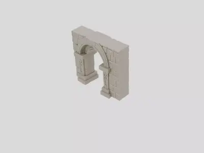 Fantasy Stone Dungeon Doorway Frame for 3D print Low-poly 3D model