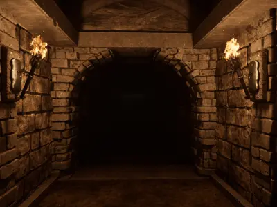 Medieval torch 3D model