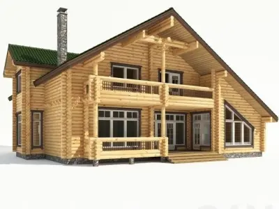 Wood house 3D model