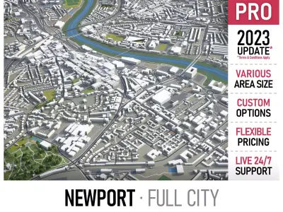 Newport - 3D City Model Low-poly 3D model