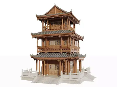 Japan Pagoda Pavilion Tower 3D model