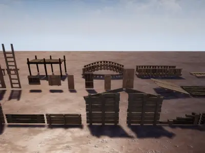 Structure Package 01 Low-poly 3D model