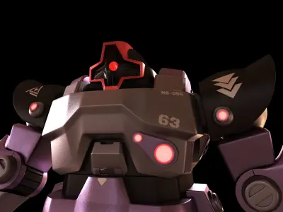 MS-09R Rick Dom Low-poly 3D model
