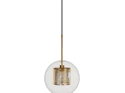 CATCH glass globe pendant light - gold 3D model