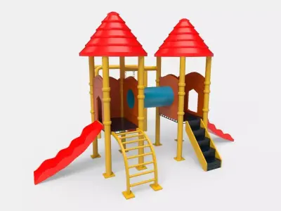 Swing Set playground Low-poly 3D model