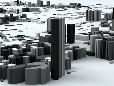 Kowloon City District of Hong Kong Streets and Buildings 3D model