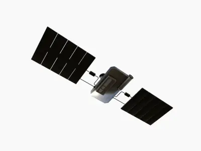 Satellite I05 Steel Blue - SciFi Space Design Low-poly 3D model