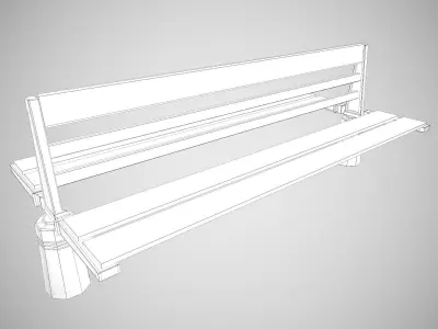 Low Poly Urbain Bench PBR Low-poly 3D model